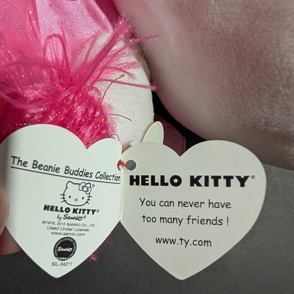 Hello Kitty Ty Beanie Buddy Baby cheerleader with pom pom 11" plush toy with tag - Picture 3 of 13